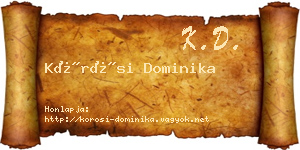 Kőrösi Dominika névjegykártya